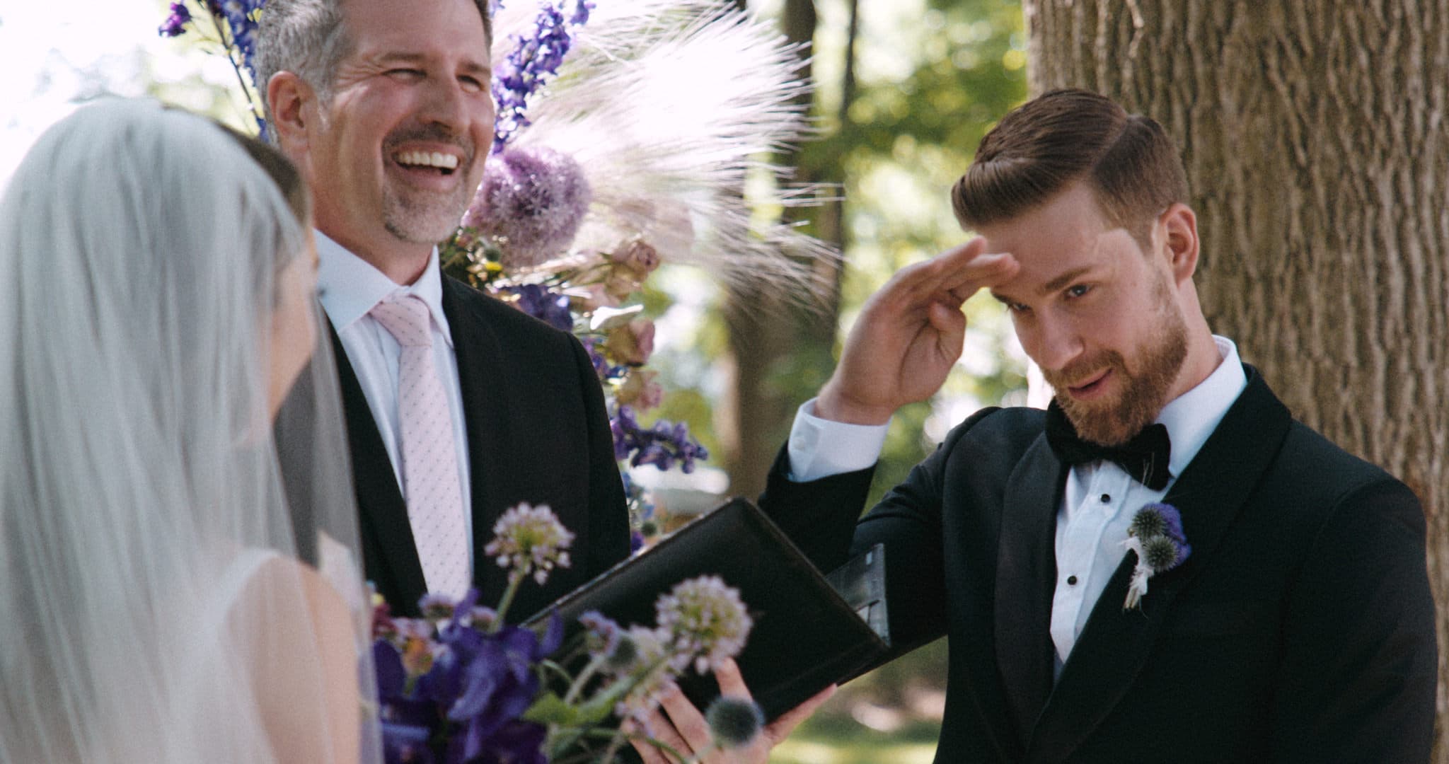 wedding ceremony at merrill house