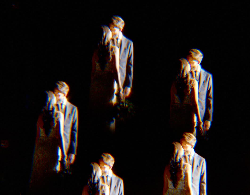 kaleidoscope image of bride and groom