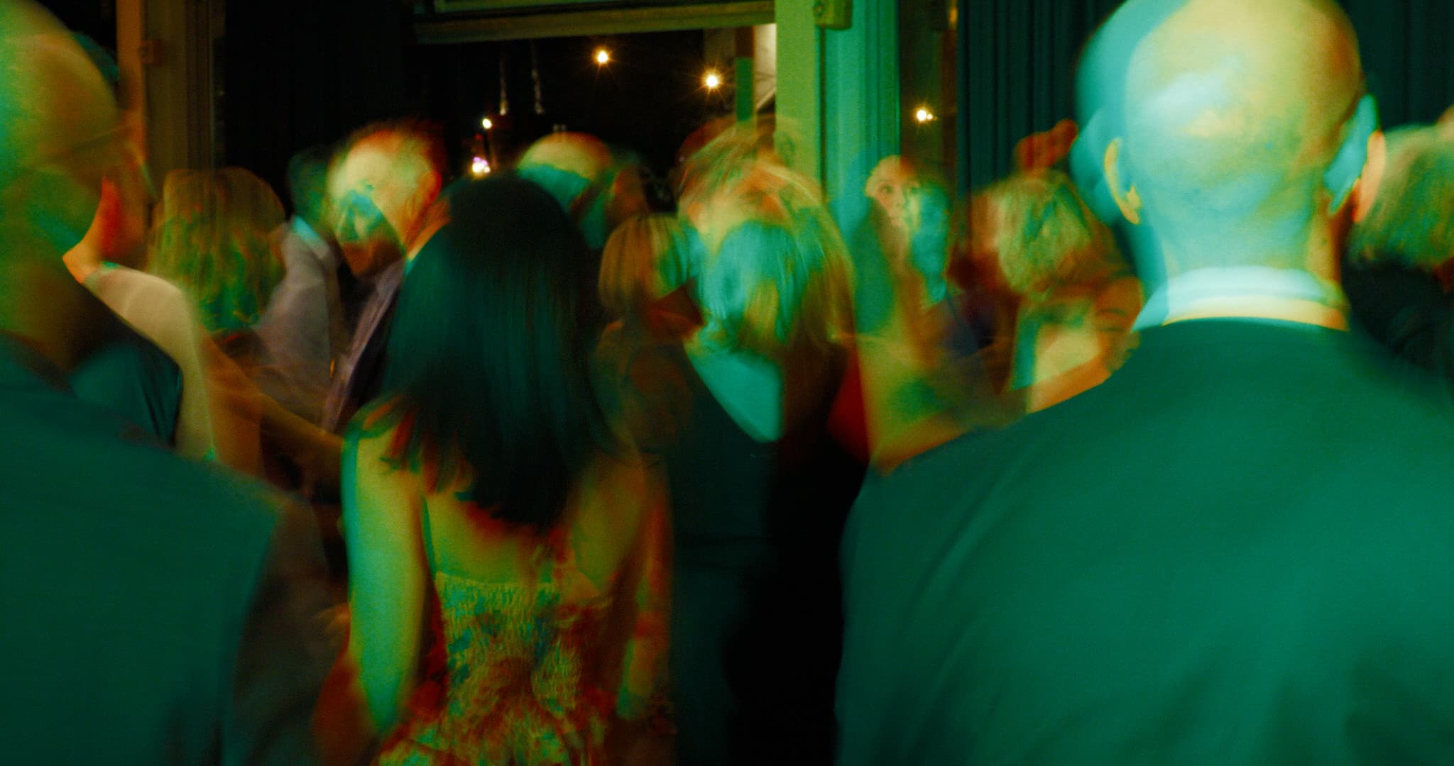 technicolour photo of guests at ace hotel wedding